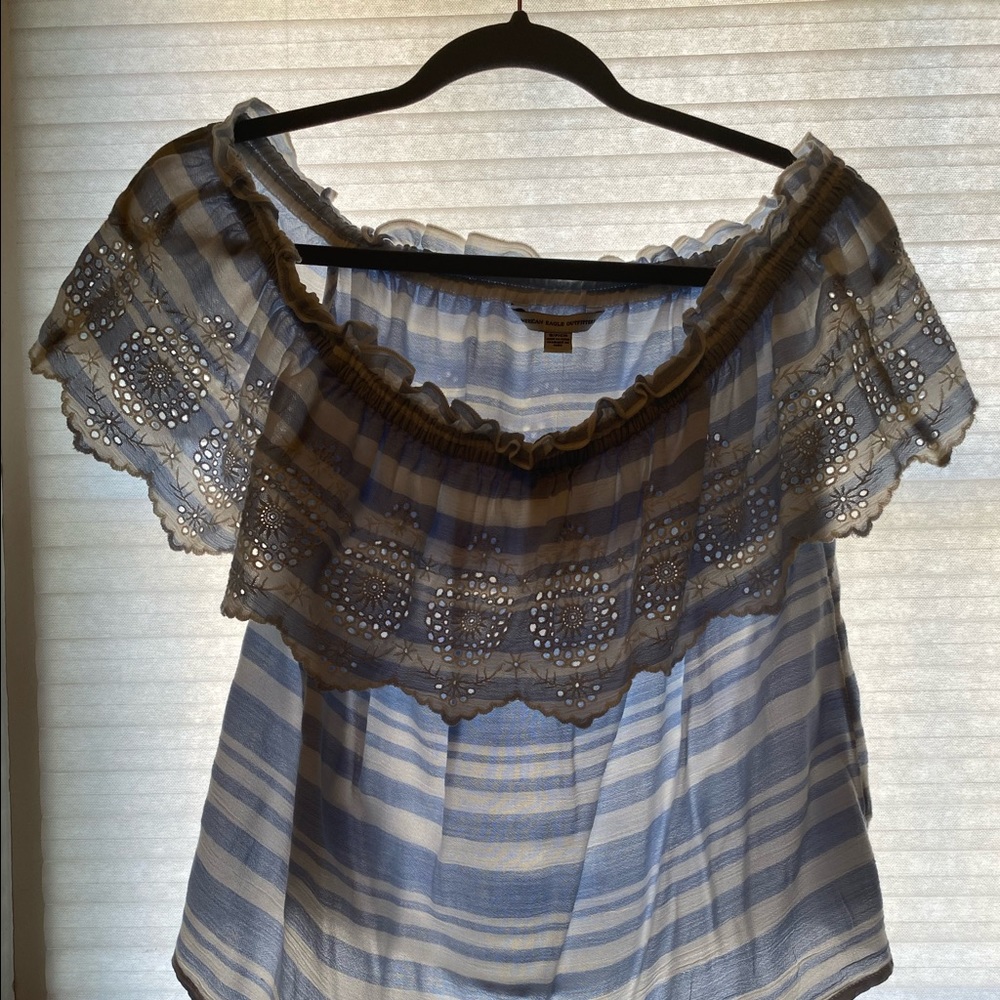 American Eagle off the shoulder top.